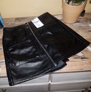 2/$25 Forever 21 Black Leather Zip up Skort